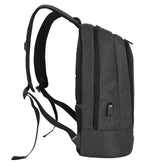 side profile of solar charging backpack for 15-inch laptop Black